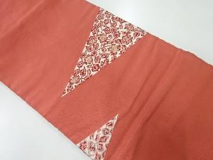 アンティーク　草花模様織出し名古屋帯（着用可）